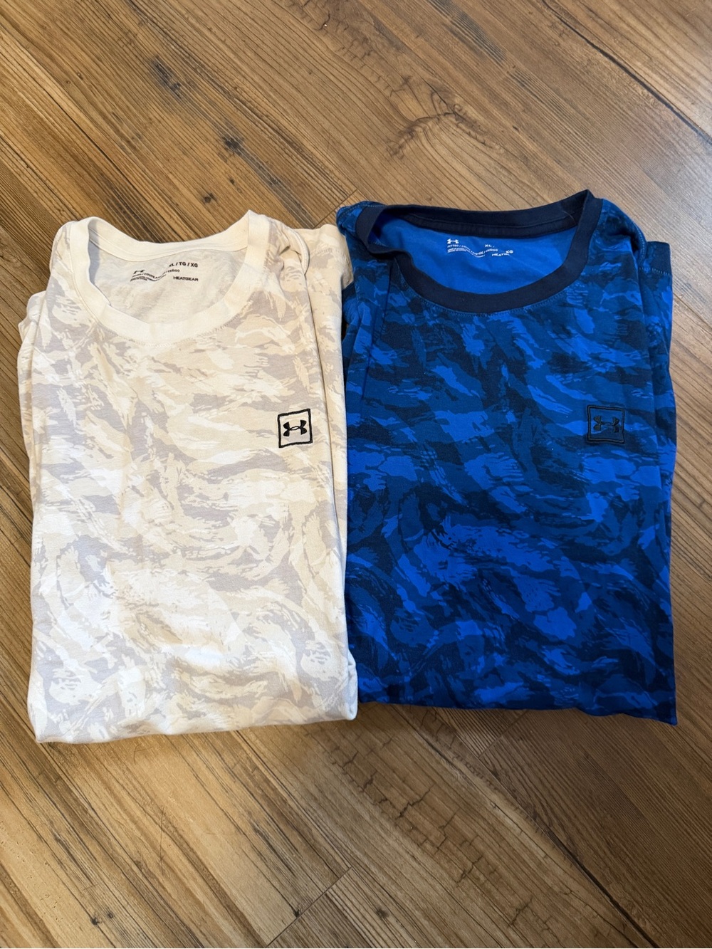 Under Armour Short Sleeve Camo Tees - Blue & Cream